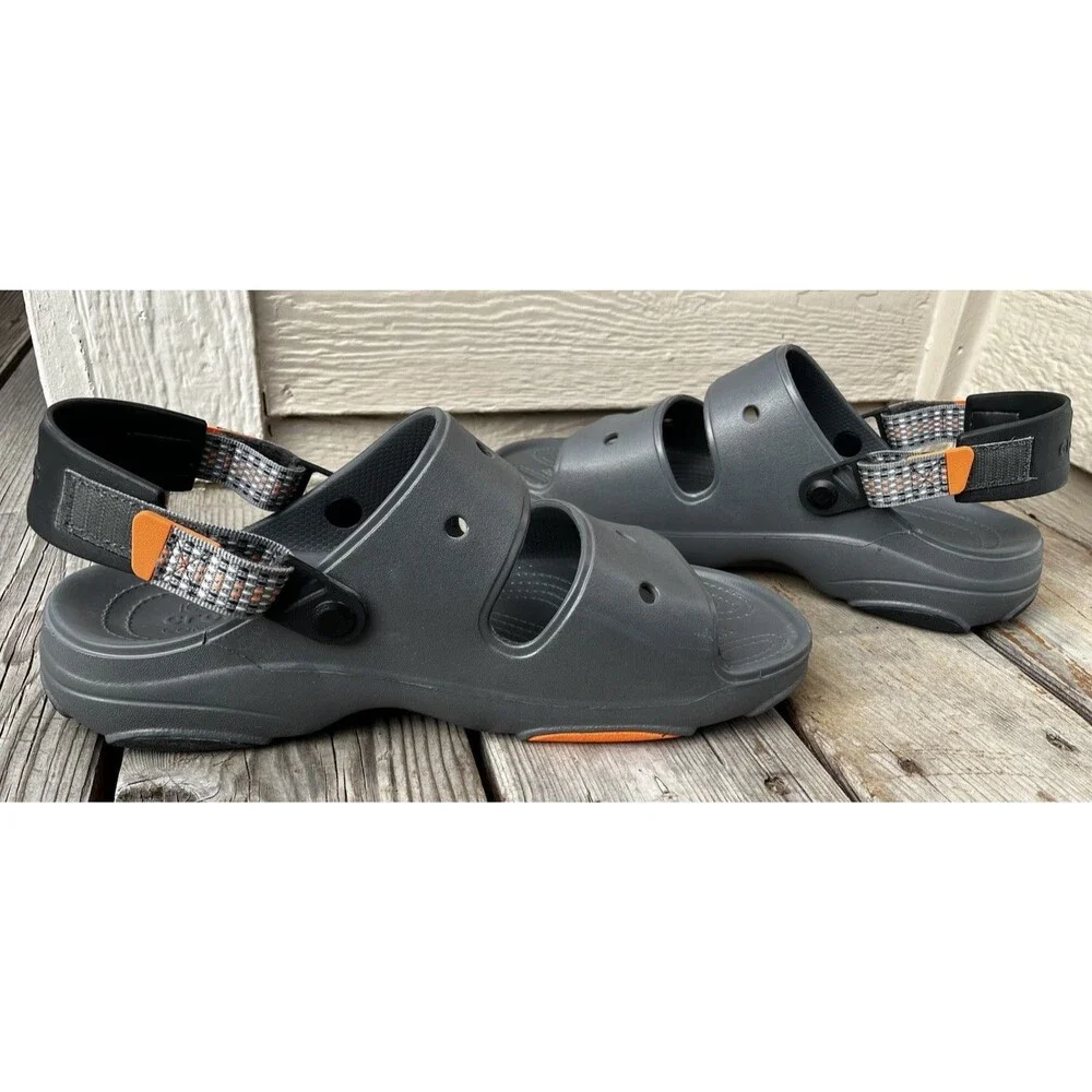 New! Crocs Classic All Terrain Men’s 13 Sandals - Slate Gray/Orange